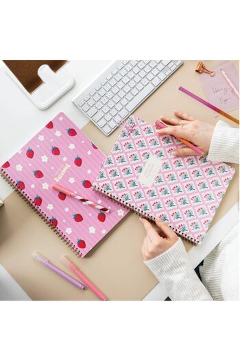 STOREMAX Snshop A4 Spiral Cardboard Cover Set of 2 Plain Unlined School Notebook 80 Sheets, with Lesson Schedule