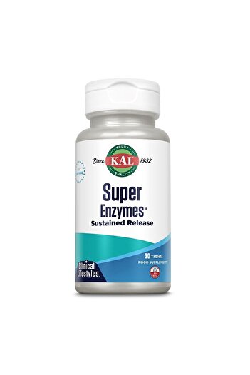 Secom Super Enzymes Kal, 30 bi-layer extended-release tablets,