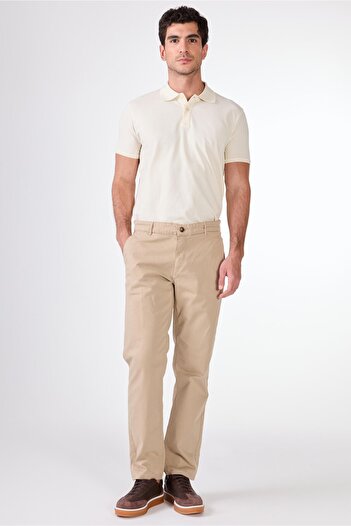 Dufy Mink Side Pocket Straight Regular Fit Men's Trousers
