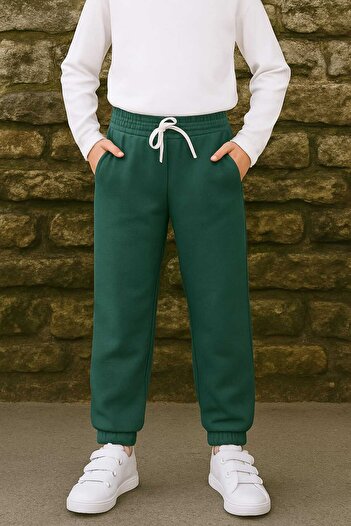 RONYPONY Comfortable Unisex Children's Sweatpants with Elastic and Fleece Inside Pockets