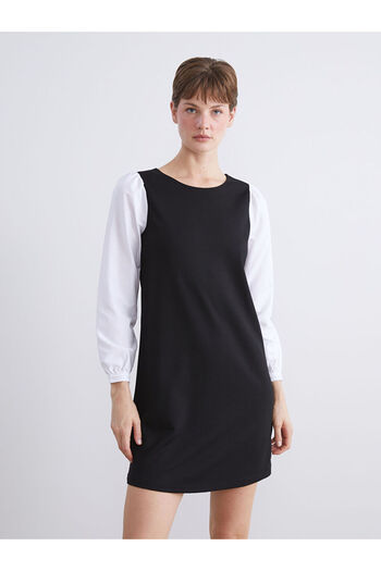 LC Waikiki Black Crew Neck Mini Dress