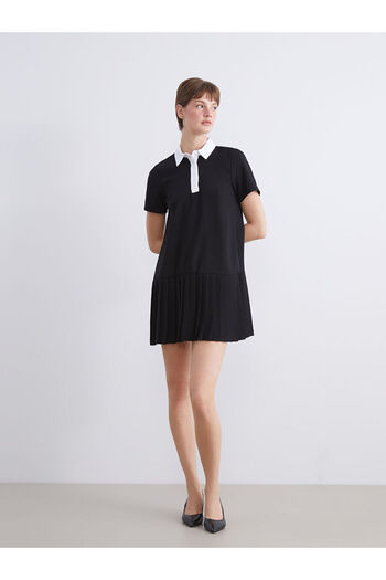 LC Waikiki Create Your Style from Uzg Store |   Shirt Collar Pleated Mini Dress
