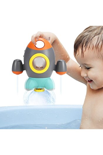 erorex Baby Bath Toys Space Rocket Rotating Spray Water Toy Space Rocket Shape Bathtub Toys Toddlers Girls