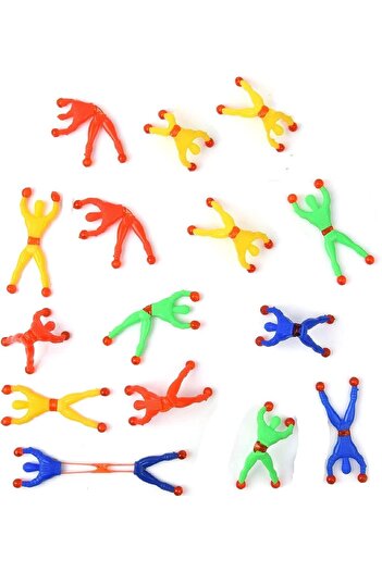 erorex 40 Pcs Window Crawler Men Multicolored Sticky Action Figure Rolling Men Wall Climbers Toys Party
