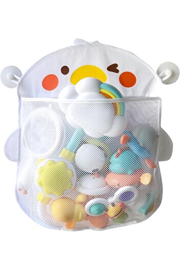 erorex Large Mesh Bath Toy Organizer Quick Dry Bathtub Toy Storage Baby Shower Hanging Toy Holder 2