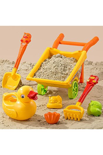erorex Beach Toys Set Large Size Sand Transport Truck Cute Duck Watering Can Shovels Set Sandbox Travel
