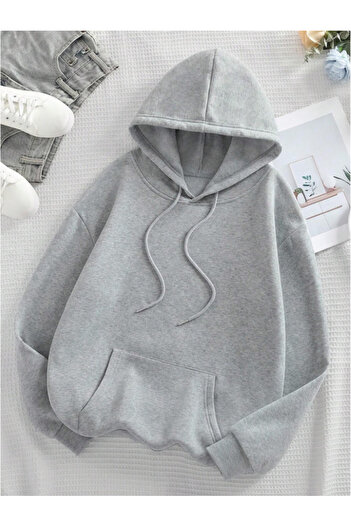 Revasser Unisex Erkek/Kadın GREAT Renkli Özel Baskılı Pamuklu Oversize Kapüşonlu Sweatshirt