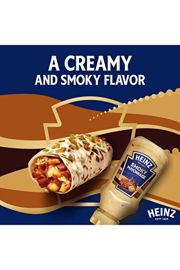Heinz Smoky Mayonnaise Top-Down Squeeze Bottle 225 ml Creamy Texture with Smoky BBQ Flavor