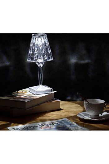 Raffine Diamond Crystal Table Lamp White 30cm