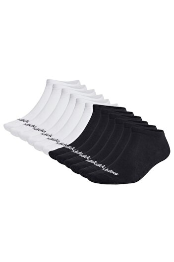 adidas , Set de sosete scurte unisex - 12 perechi, Alb, Negru, 43-45