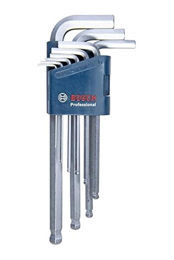AyrStore Allen key set 1600a01th5, hex 9 piece angle key, 1.5-10.0 mm, blue