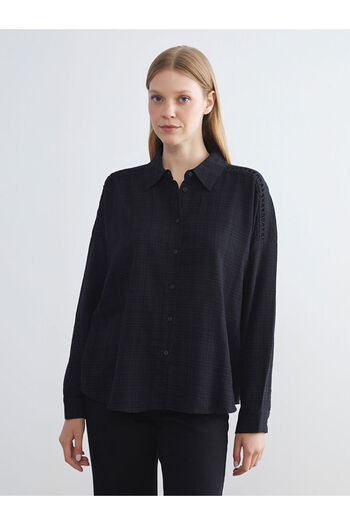 LC Waikiki Sparkling Selections from Shining Store |   Textured Oversize Women's Shirt