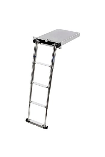 OSCULATI Telescopic Folding Ladder Eccentric, 3 Steps with Built-in Box, Made in Italy