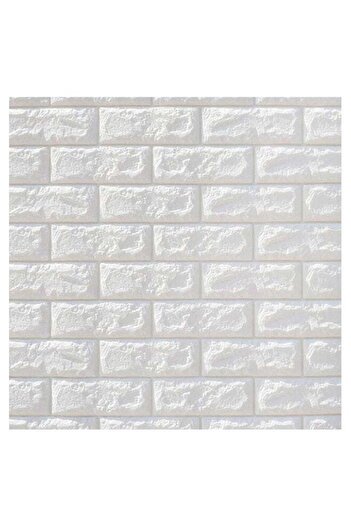 Generic 3D Brick Waterproof Wall Stickers White 70x77x0.2centimeter