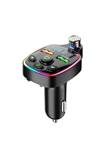 FOXMAG24 Car FM Modulator, Charger Type-C/USB 3.1A, microSD, Handsfree Mic, Bluetooth, LED, Voltage Display