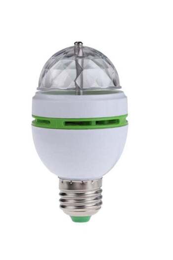 Generic LED Auto Roating Party RGB Lamp White/Clear/Green