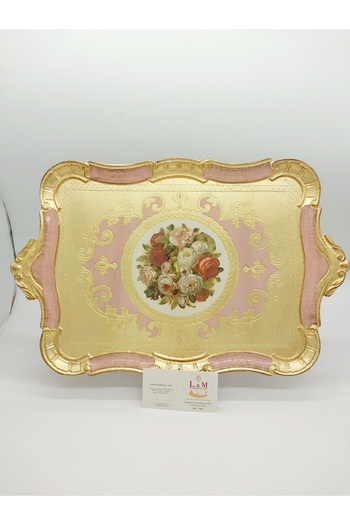 L&M FLORENCE ART L&M Italian Tira Light Pink Wooden Tray