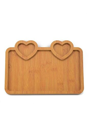 Generic 3-Division Serving Plate Brown 28x20cm