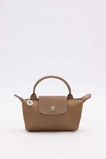 Levidor Khaki Mini Size Leather Cover Detailed Handbag