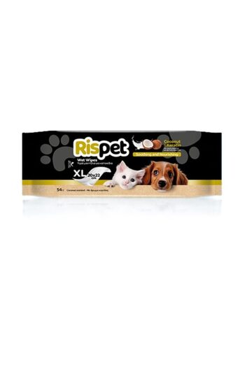 Rispet Șervețele umede cu keratină și apă de cocos pentru animale de companie - pachet de 54