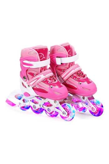 Generic Adjustable Illuminating Inline Skates With Light Up Wheels