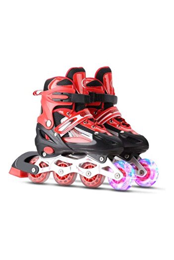 Generic Adjustable Illuminating Inline Skates With Light Up Wheels M