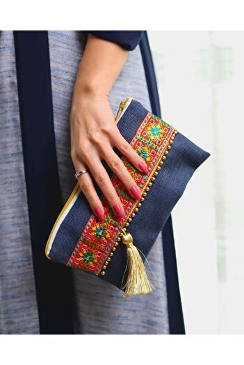 Arkaan Luxury embroidered handbag in blue