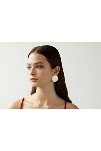 NARRU Handmade earrings, brown, cream, gold Arya 12