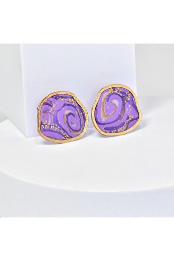 NARRU Handmade earrings, purple, lilac, gold, Arya 30