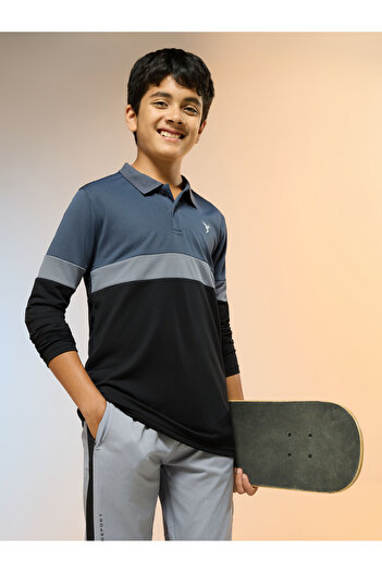 Technosport By Styli Teen Color Block Slim Fit Polo
