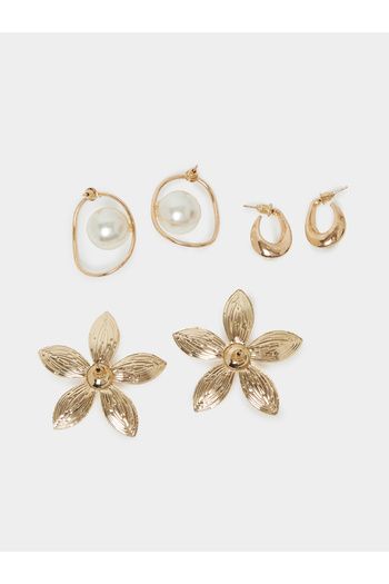Styli Set of 3 - Floral Pearl Earrings