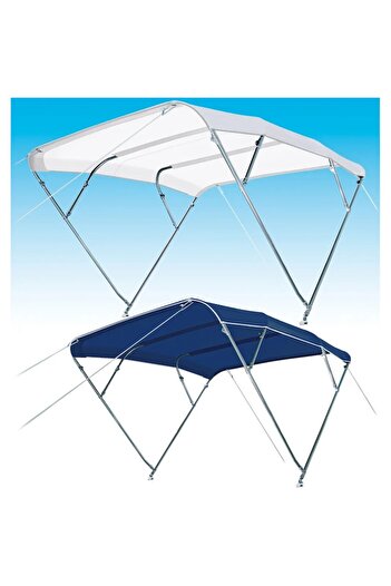 GFN Bimini Top Oasi GFN, Blue White, 220x250x140 cm, Water-Repellent Polyester, Stainless Steel Frame AI