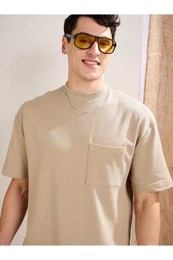 Mascln Sassafras By Styli Men Waffle Front Pocket Oversized T-Shirt
