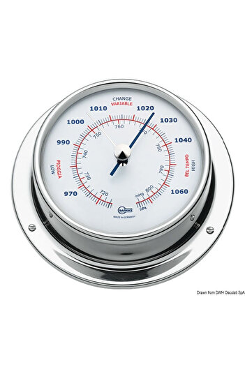 Barigo Barometer Sky polished stainless steel, white face