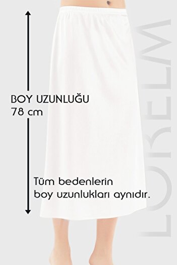 Lorelm Battal Tam Boy Jüpon Uzun Etek Astarı Beyaz Renk