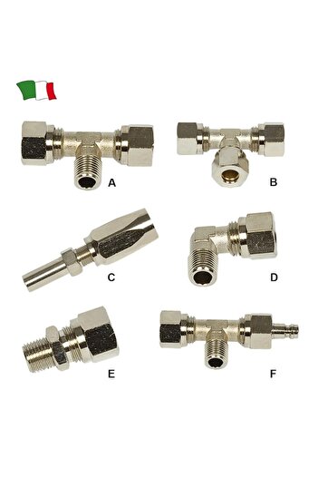 GFN Copper T-Fittings for Hydraulic Steering System, Diameter 10 mm, Kit of 2