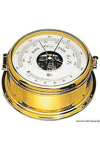 Barigo Barometer/Thermometer with Golden Brass Case