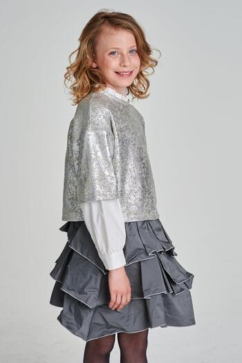 Lia Lea Bg Store Girl's Silver Blouse