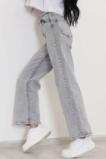 beeke High Waist Wide Leg Jean Palazzo Trousers Jeans Women Gray - 10827.1431.