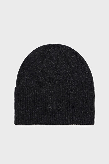 Armani Exchange Silvery Wool Blend Knitted Beanie Beret Xw001519 Af16181 Mc026