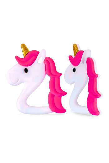 Fab N Funky Silicone Teether Ergonomic, Work Out Pain, Soft And Durable, 3 Months+ ,7.2 x 8.5 cm - Rosy