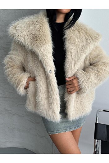 Bak'ap Premium Snap Fastener Faux Fur Coat