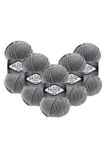 Alize Superlana Maxi 5-Pack – 87 - Thick Knitting Yarn for Winter Sweater Cardigan and Scarf