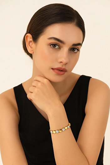 New Obsessions Zircon Stone Gold Honeycomb Model Vip Bracelet