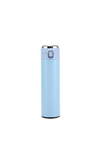 Zeta Group Stainless Blue Thermos with Steel Digital Display Lock Cover 420 ml - Blue - Ilc2.Diqjtyerg5753-Mavi