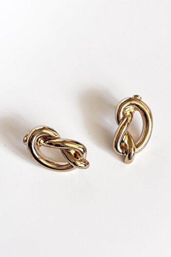 New Obsessions Modern Gold Knot Earrings