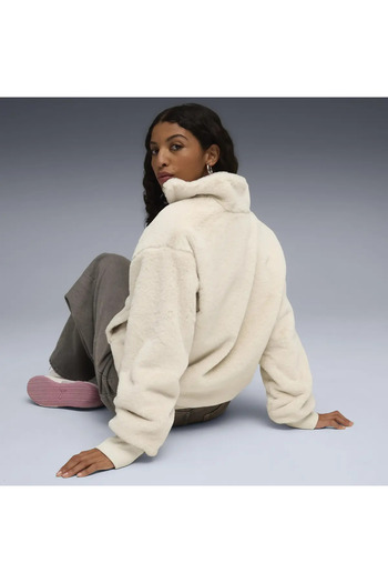 Puma Soft Fleece jacket Krem Kadın Mont
