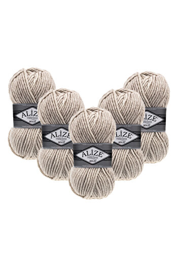 Alize Superlana Maxi 5-Pack – 152 -Thick Knitting Yarn for Winter Sweater Cardigan and Scarf