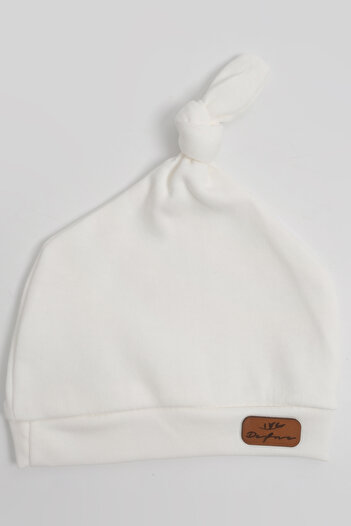 lilico Baby Girl Tie Top Plain White Hat Newborn