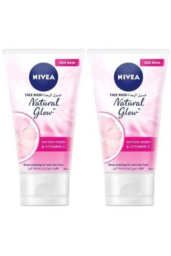 NIVEA Two Packs of Face Wash, Natural Radiance Formula, Even Skin Tone, with Vitamin C, 100ml